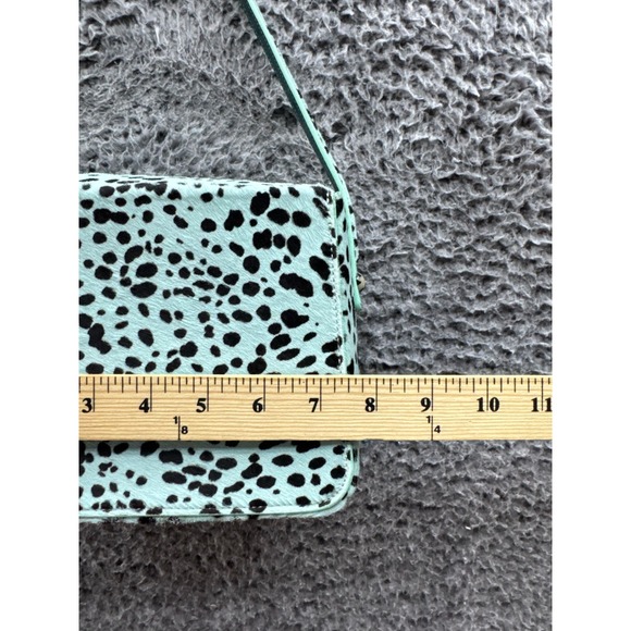 Edie Parker‎ Dalmation Print Real Calf Hair Leather Hand Bag Green - Picture 10 of 12